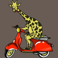 Giraffe na moped ženskim grafičkim racerback cisternama Grey Heather Gornji - dizajn od strane ljudi