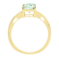 2.5ct zračenje zelene zelene simulirani dijamant 18k žuti zlatni godišnjički angažman prsten veličine