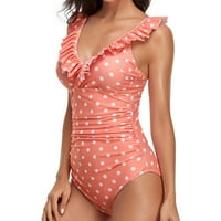 Muxika Ženski kupaći kupaći kostimi, seksi rufffle V-izrez Push up bikini ruširani kowim košulje za