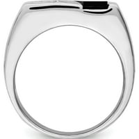 Sterling srebrni rodijumski muški CZ i ony prsten izrađen u Kini QR2461-9