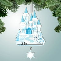 Dvorac plave princeze - Personalizirani božićni ukras - savršena čarapa za čarape - Velike ideje za