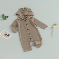 Newborn Baby Spring Fall odjeća za dječake Djevojke dugih rukava Čvrsti džepni džemperi Dugmi s kapuljačom