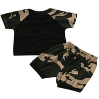 GVMFIVE Baby Kids Boys Ljetna odjeća set Outfits Camo tiskani kratki rukav majica + kratke hlače 3-4y