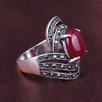 Elegantni umetnuti umjetni gusjenica prstena za prste za prste Vintage Party Ženski poklon nakita