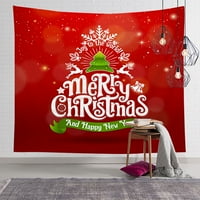 Vatrogasna prodaja tapiserija sa božićnim uzorkom u pozadini visi na zidu spavaće sobe