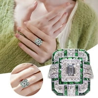 SIMU nehrđajući čelični prstenovi za muškarce Žene puni dijamant kruška prsten za rođendan prijedloge