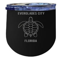 Everglades City Florida oz Crni laserski isječeni izolirani vinski nehrđajući čelik