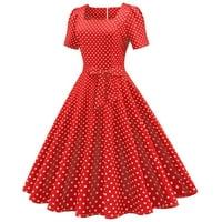 Aloohaidyvio Woemns Ljetni haljini, ženski kratki rukav 1950S domaćica Večernjska maturalna haljina