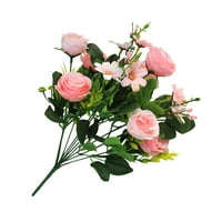 1111Fouron 10-grana veštačka ruža simulacija cvjetnog dekora vjenčanica Tkanina lažni cvijet, svijetlo