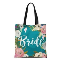 Platno torba Bridal mladenka brušena cvjetna svadbena zabava po mjeri u boji Bachelorette torba za višekratnu