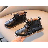 Sanviglor Dječja čizme Boide Cotter Brogue Boot čipka Up kratki čizmi hodanje slatke lagane casual cipele