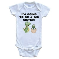 Bit ću velika sestra Dinosaur Baby Bodysuit - nova dječja najava beba bodi djeteta za braću