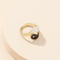 Kreativni Yin Yan Yang Trigrams Prsten za prsten za prsten
