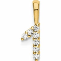 14k žuti zlatni dijamantni broj privjesak napravljen u Indiji -Jewelry od slatkog graška