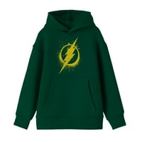 Flash Grunge logo Boy's Forest Green Hoodie-mali