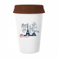 Eiffelov toranj Francuska Paris Line Crtanje kave pijenje za piće Kerac Cup Cup poklopac