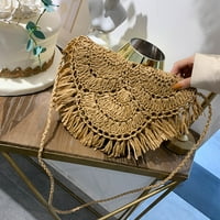 Hemoton modni papir slamna torba za ručno izrađena tkana odmora za odmor za odmor Tassel ramena torba