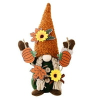 Sarkoyar Dan zahvalnosti Gnome Plish Luck Maple Bundevi cvijet Dugi šiljasti šešir Potpuna brada pletenica