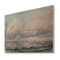 Art DesimanArt 'Seascape mirnolika slika' Nautika i obalna drvena Zidna umjetnost - prirodno borovo