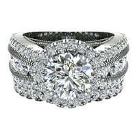 Vjenčani prsten set za žene 14k bijeli zlatni real dijamantskim dijamantnim prstenastim prstenom 5 ct