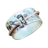 Rotirajuće leptir za slanje prstena za slanje prstena za ženski kostim koji odgovara nakitu 6