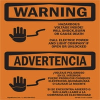 Znak upozorenja - opasni naponski udar gori dvojezični