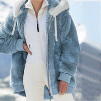 Kaputi za žene za žene zimske žene zadebljane jakna zima zagrijani kaput, plavi XL