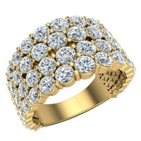 18K zlatni oblik kupole rivijera u obliku rivijere koktel dijamantski obloge prstena 3. ctw