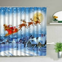 Božićni tuš Curkin set Santa Claus Elk Snowman kamin STYERGE sretna nova godina crtani kupatilo dnevni