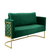Glam Gold & Green Velvet Sofa Set Casa Meridian Contemporary