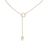 Ogrlica od zlata u bljeskali su srebrni lariat ogrlica za izrezivanje trokuta dizajna