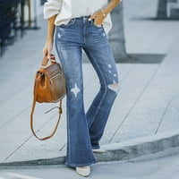 Žene Jeans Plus Veličina Veličina Moda Žene Solicinski patentni zatvarač Ležerne prilike Srednji struk