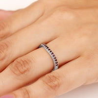 Red Garnet Vječni prsten, zakrivljeni prsten za žene, 14k bijelo zlato, SAD 6.00
