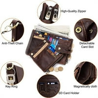 Muški novčanik muški kožni novčanik i zatvarač RFID Blokiranje kovanica Džepne kovanice Bifol torbica