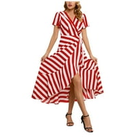 Gotyoo Fashion Haljine Ženska modna haljina od V-izreza na plaži Sumpine Red S