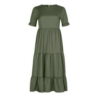 Bodycon haljine za ženska jakna haljina posada kratkih rukava cvjetni zeleni m