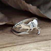 Keusen podesivi slatki dinosaur prsten srebrna prsten slatki srebrni ringbest ljubavni poklon