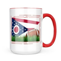 Neonblond Fudbal sa zastavom Ohio Region America Poklon za ljubitelje čaja za kavu