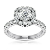 1.85ct T.W Lab-Grown Diamonds 18k bijeli zlatni halo zaručnički prsten