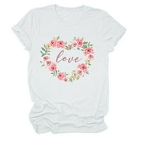 Prodaja ženskih košulja za Valentinovo vole cvjetni srčani vrhovi ženske kožne bluze kratki rukav majica