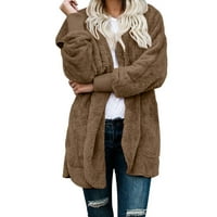 Outfmvch zimski kaputi za žensku umjetnu vunu plus veličine pulover s kapuljačom pulover s kapuljačom topla vuna plišana kaput dukseva kaputica na otvorenom