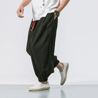 Muška modna casual labava čvrsta boja harem hlače široke noge elastične hlače Muške labave pantalone