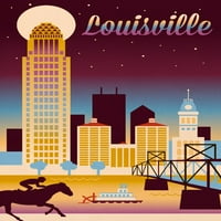 Louisville, Kentucky, Retro Skyline Chromatic Series