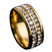 Prsten široko širine bezbrižnih titana čelika Dvostruki redovi ROHINESON Unise nakit za svadbenu zabavu