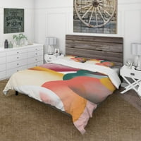 Art DemandArt 'Organski minimalistički oblici u retro bojama V' Moderni prekrivač pokrivača za dva pokrov