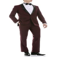 Ferrecci muške reno burgundy slim fit s šal ovratnika revel tuxedo set odijela - tu blazer jaknu i hlače