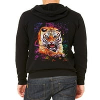 Muška tigra džungla C Black Fleece sa hoodie malom crnom bojom