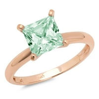 CT sjajna princeza Clear Simulirani dijamant 18K ružičasto zlato pasijans prsten sz 4.5