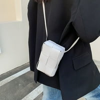 PINFECT PU kožne tkane male vreće od struka Žene ramena čvrsta boja mini telefonska torbica