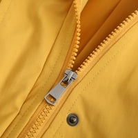 Zkozptok Kišna jakna za žene na otvorenom planinarenje s kapuljačom na kapute sa džepovima, žuto, s